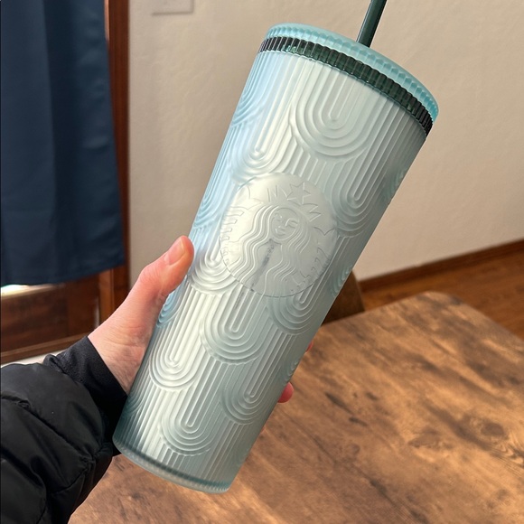Starbucks Other - Starbucks Aqua Textured 24oz Tumbler with Straw